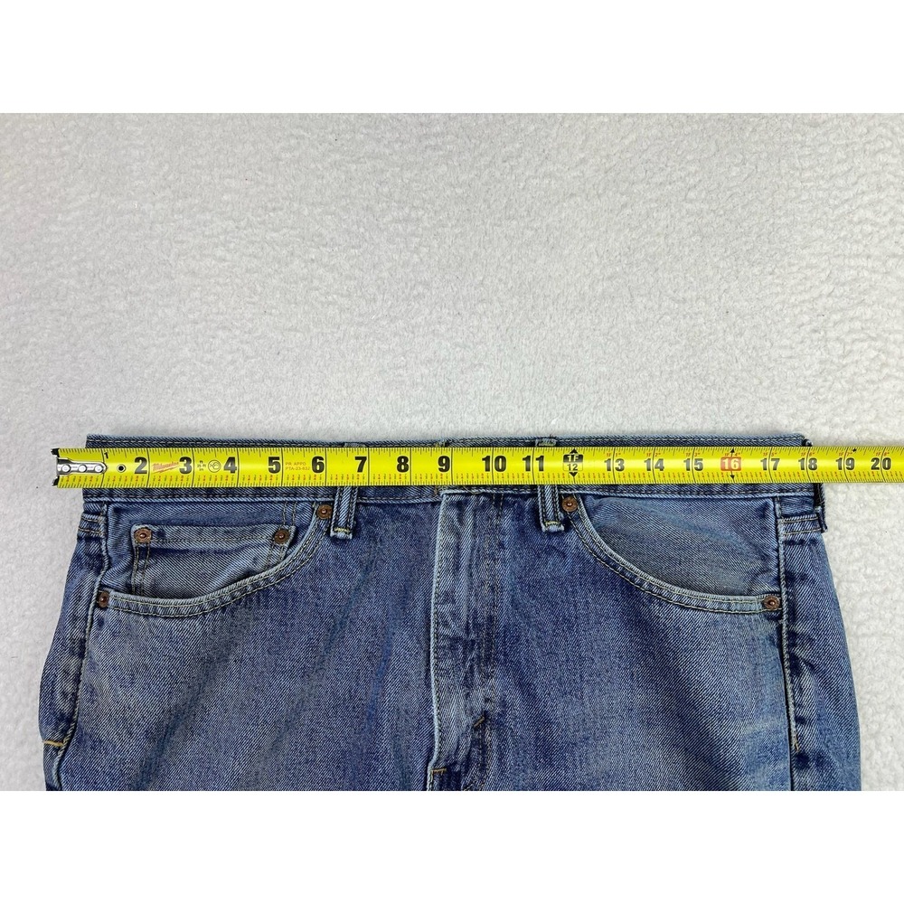 Levis 505 Mens 36x34 Blue Regular Straight Denim Jeans Medium Wash 00505-4891 - Picture 13 of 16